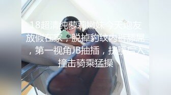 18超清纯萝莉嫩妹今天炮友放假在家，脱掉豹纹内裤舔屌，第一视角JB抽插，扶腰后入撞击骑乘猛操