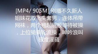 [MP4/ 905M] 刚播不久新人姐妹花双飞头套男，连体吊带网袜，两个翘起屁股等待被操，上位骑乘轮流操，呻吟浪叫极度淫骚