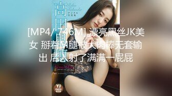 [MP4/ 746M] 漂亮黑丝JK美女 掰着M腿被大肉棒无套输出 后入射了满满一屁屁