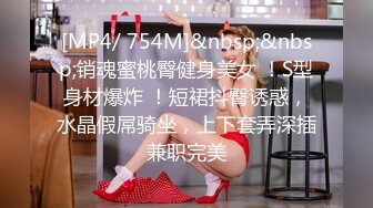 [MP4/ 754M]&nbsp;&nbsp;销魂蜜桃臀健身美女 ！S型身材爆炸 ！短裙抖臀诱惑，水晶假屌骑坐，上下套弄深插兼职完美